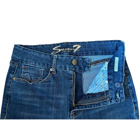 Seven 7 Tummyless High Rise Skinny Jeans Women’s Size 10 Stretch Blue Denim - Picture 6 of 11